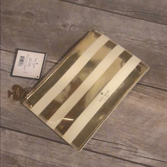 kate spade Other - Kate Spade NWT Gold Stripe Pencil Pouch
